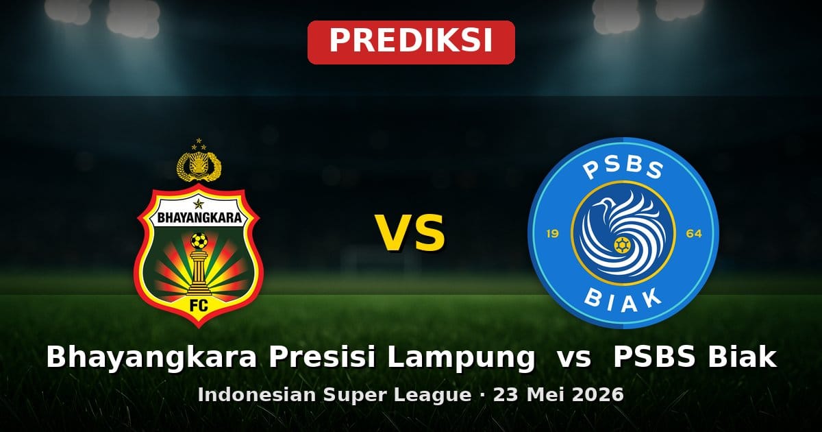 Prediksi Bhayangkara Presisi Lampung vs PSBS Biak Liga Indonesia 23 Mei 2026
